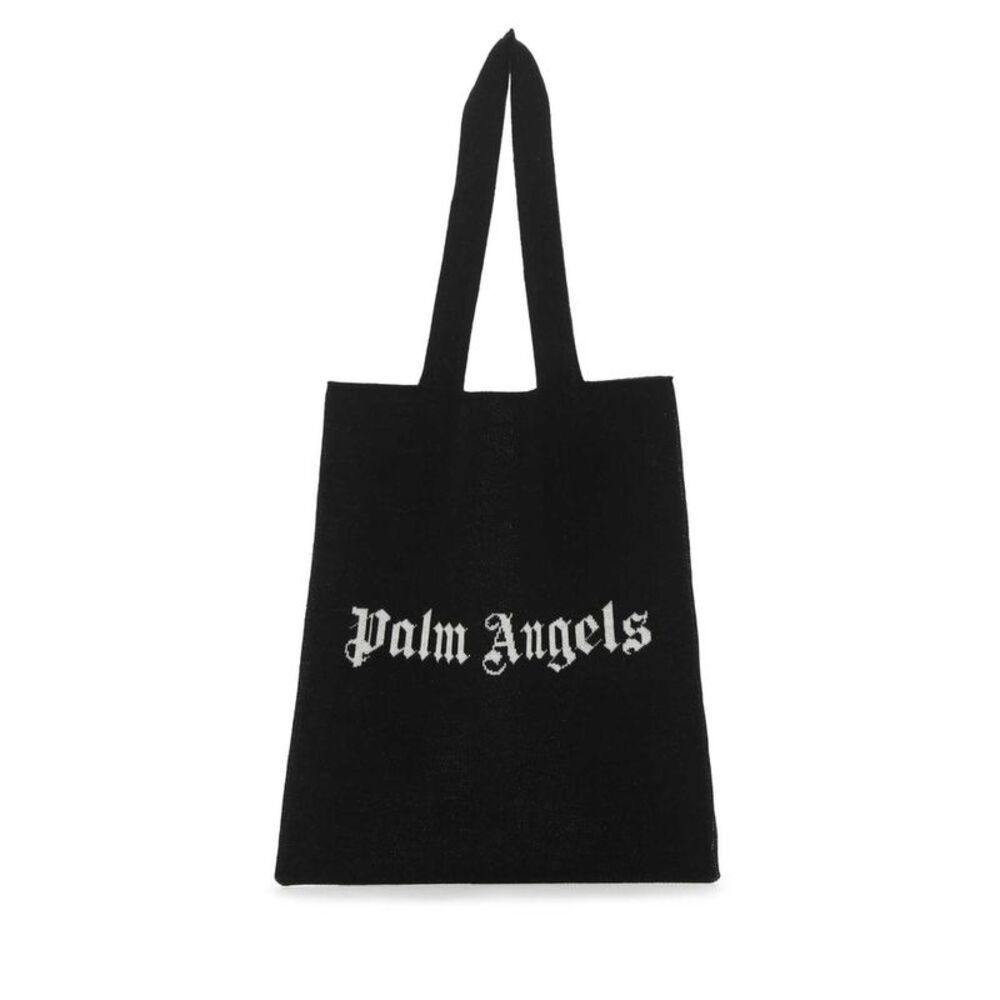 PALM ANGELS Logo Knit Tote Bag Men BLACK Totes